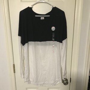 PINK black and white jersey long sleeved shirt